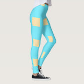 Blaue Pfirsich-Karomuster einfache retro-rustikale Leggings (Rechts)