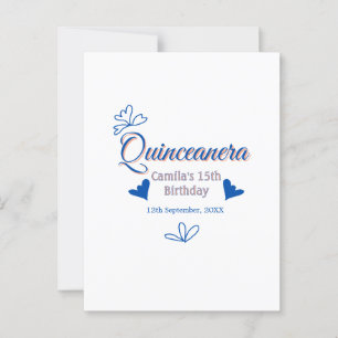 Blaue Pfirsich-Quinceanera 15. Geburtstag rustikal Postkarte