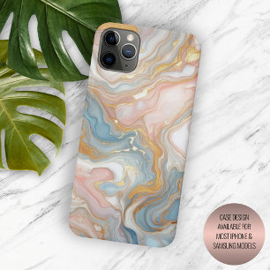 Blaue Pfirsich-Rouge-Pink-Gold-Marmor-Kunstmuster Case-Mate iPhone Hülle