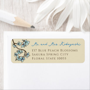 Blaue Pfirsichblüten Asiatische Hochzeitsadresse