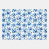 Blaue Pflaume-Blume Geschenkpapier Set (Vorderseite 3)