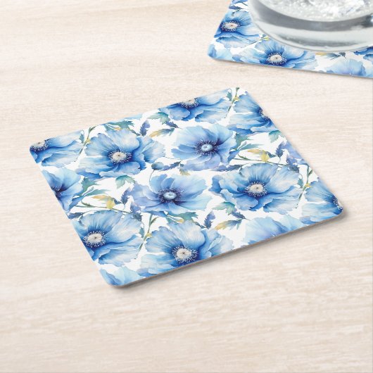 Blaue Pflaume-Blume Rechteckiger Pappuntersetzer (angewinkelt)