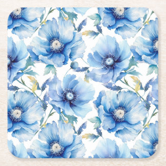 Blaue Pflaume-Blume Rechteckiger Pappuntersetzer