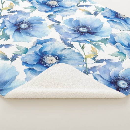 Blaue Pflaume-Blume Sherpadecke (3/4)