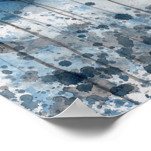 Blaue Pflaumen, Aquarellmauer, Blume Poster (Ecke)