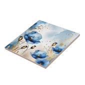 Blaue Pflaumen in Wasserfarbe Fliese (Seite)