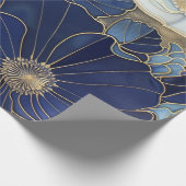 Blaue Pflaumen Vintag Inspiriert Geschenkpapier (Ecke)