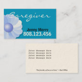 Blaue Pflegekraft-Visitenkarteschablone Visitenkarte (Vorne/Hinten)