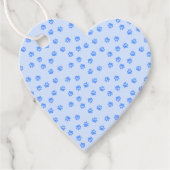 Blaue Pfoten Geschenkanhänger (Vorderseite)