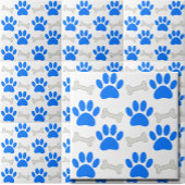 Blaue Pfoten und Knochen Nahtloses Muster Custom Fliese