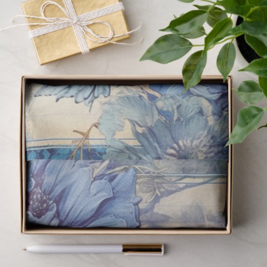 Blaue Pfoten und Schmetterling-Ephemonie Seidenpapier (Geschenk)