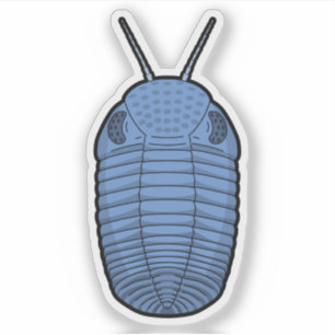 Blaue Phacops-Trilobit-Vinylfolie - Prähistorische Aufkleber