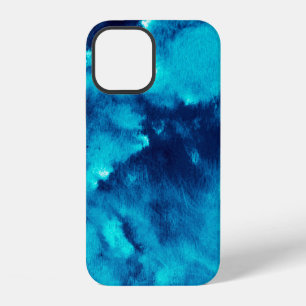 Blaue Phantom-Mode Muster Dirty Plash Wasserfarbe iPhone 12 Hülle