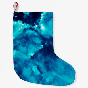Blaue Phantom-Mode Muster Dirty Plash Wasserfarbe Kleiner Weihnachtsstrumpf