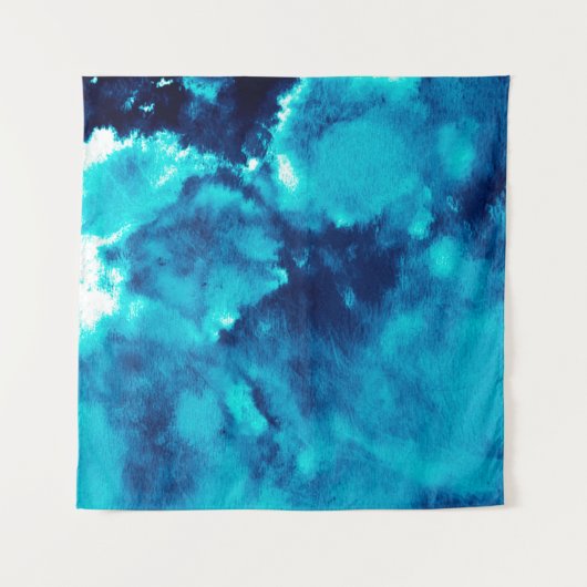 Blaue Phantom Mode Muster Dirty Plash Wasserfarben Wandteppich (Vorderseite)