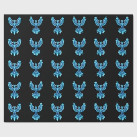 Blaue Phoenix-Aufsteigende-Notizbuch - Fantasy-Kun Geschenkpapier (Flach)
