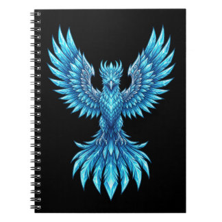 Blaue Phoenix-Aufsteigende-Notizbuch - Fantasy-Kun Notizblock