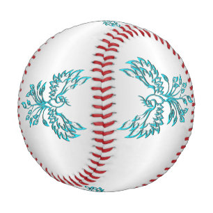 Blaue Phoenix erhebt sich auf Silber Baseball