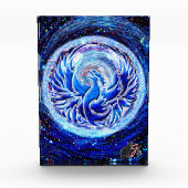 Blaue Phoenix-Farbillustration Acrylblock Fotoblock (Vorderseite)