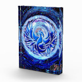 Blaue Phoenix-Farbillustration Acrylblock Fotoblock (Rechts)