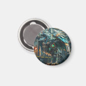 Blaue Phoenixvogel Magnet (Vorderseite/Rückseite)