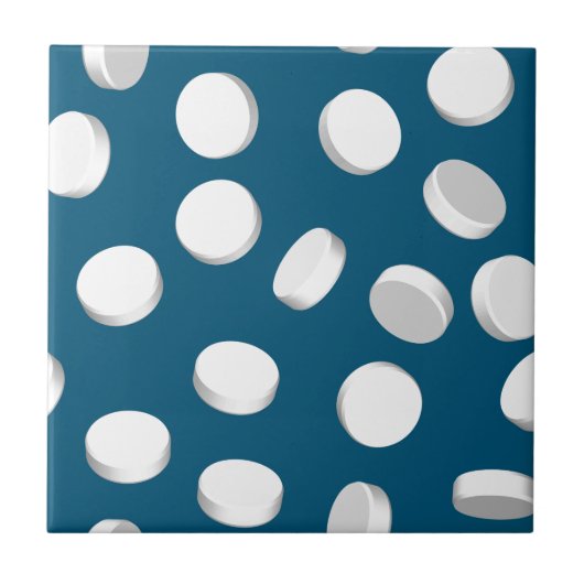 blaue Pillen Drogen Fliese (Vorderseite)