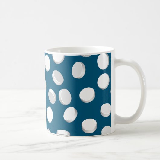 blaue Pillen Drogen Kaffeetasse (Rechts)
