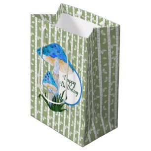 Blaue Pilze auf Aspen Geburtstag Mittlere Geschenktüte