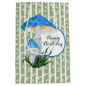 Blaue Pilze auf Aspen Geburtstag Mittlere Geschenktüte (Vorderseite)
