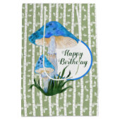 Blaue Pilze auf Aspen Geburtstag Mittlere Geschenktüte (Rückseite)