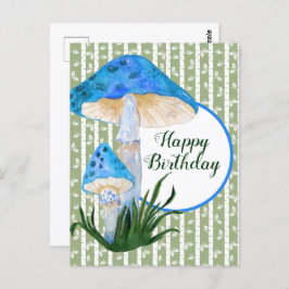 Blaue Pilze auf Aspen Geburtstag Postkarte