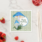 Blaue Pilze auf Aspen Geburtstag Serviette (Beispiel)