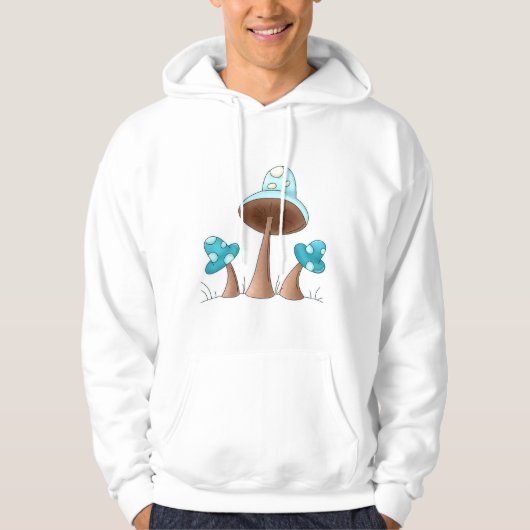 Blaue Pilze Hoodie (Vorderseite)