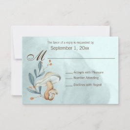 Blaue Pilze im Herbst RSVP Karte