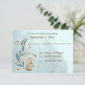 Blaue Pilze im Herbst RSVP Karte (Stehend Vorderseite)