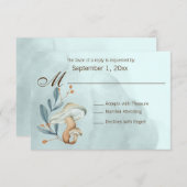 Blaue Pilze im Herbst RSVP Karte (Vorne/Hinten)