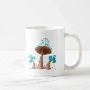 Blaue Pilze Kaffeetasse