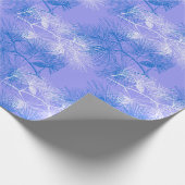 Blaue Pine Holiday Pattern Geschenkpapier (Ecke)