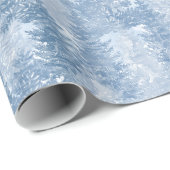 Blaue Pine Tree Muster Geschenkpapier (Rolleneckpunkt)