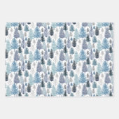 Blaue Pines Umhüllungspapier Set aus einem Flachbl Geschenkpapier Set (Vorderseite 3)