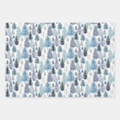 Blaue Pines Umhüllungspapier Set aus einem Flachbl Geschenkpapier Set (Vorderseite 2)