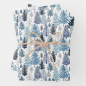Blaue Pines Umhüllungspapier Set aus einem Flachbl Geschenkpapier Set (Beispiel)