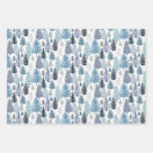 Blaue Pines Umhüllungspapier Set aus einem Flachbl Geschenkpapier Set (Vorderseite)