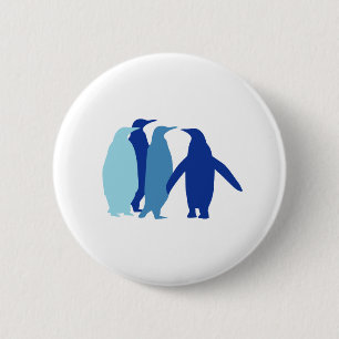 Blaue Pinguine Button