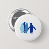 Blaue Pinguine Button (Vorne & Hinten)