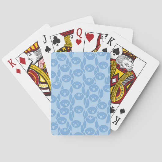 Blaue Pinguinmuster im Hintergrund Spielkarten (Rückseite)