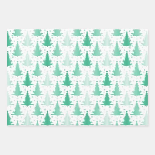 Blaue Pinienbäume Geschenkpapier Set (Vorderseite 2)