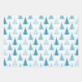 Blaue Pinienbäume Geschenkpapier Set (Vorderseite)