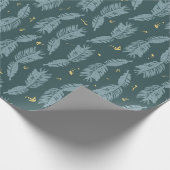 Blaue Piniennadeln mit Gold Geschenkpapier (Ecke)