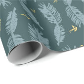 Blaue Piniennadeln mit Gold Geschenkpapier (Rolleneckpunkt)